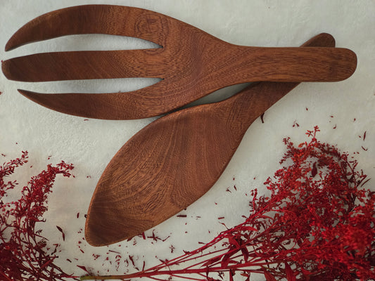 Sapele Salad Servers